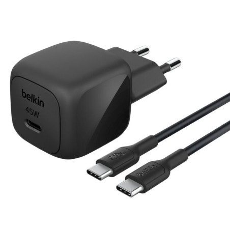 BELKIN 45W USB PD Wall Charger with PPS BLK w/ 1m 3aMP PVC C-C Cable