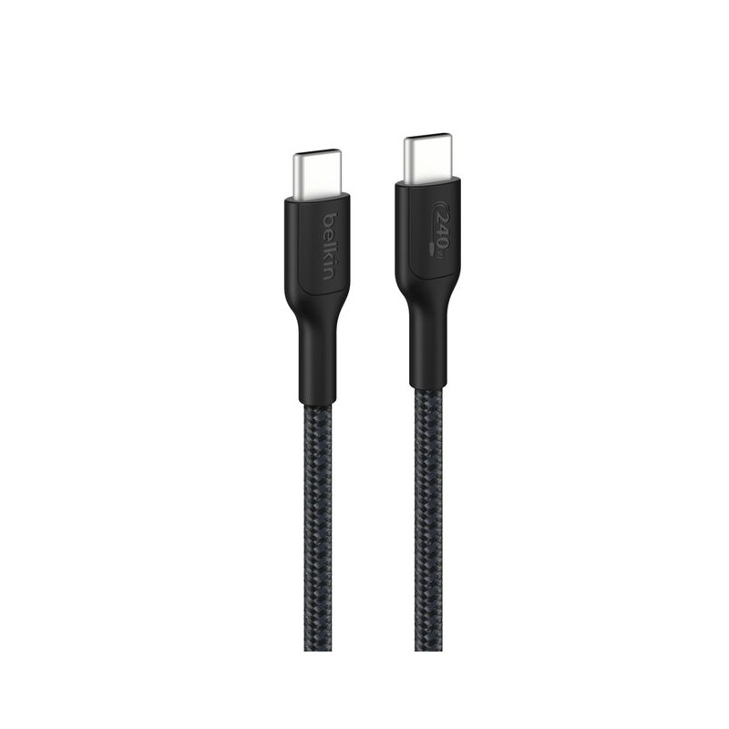 BELKIN USB-C TO USB-C 240W 2.0 BRAIDED PCR 1M BLACK