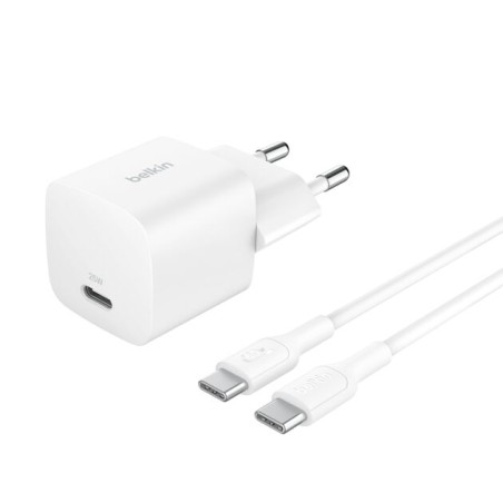 BELKIN 25W USB PD Wall Charger with PPS WHT w/1m C-C Cable