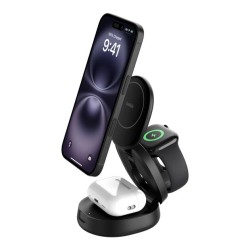 BELKIN BOOSTCHARGE Qi2 15w Z-Fold 3in1 Charging Stand Black