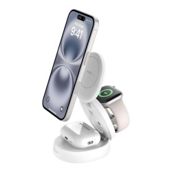 BELKIN BOOSTCHARGE Qi2 15w Z-Fold 3in1 Charging Stand White