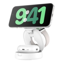 BELKIN BOOSTCHARGE Qi2 15w Z-Fold 3in1 Charging Stand White