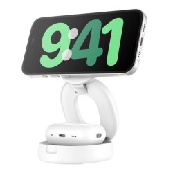 BELKIN BOOSTCHARGE Qi2 15w Z-Fold 2in1 Charging Stand White