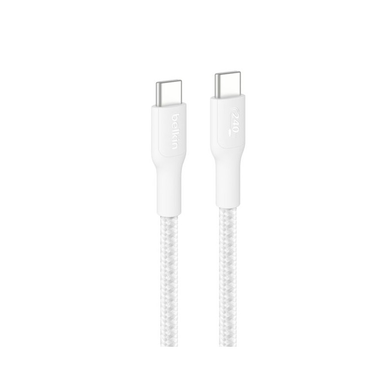 BELKIN USB-C TO USB-C 240W 2.0 BRAIDED PCR 3M WHITE