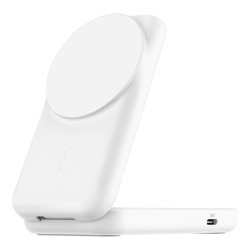 BELKIN UltraCharge 25w Qi2 2in1 Magnetic Charger plus USB-C EU White Square