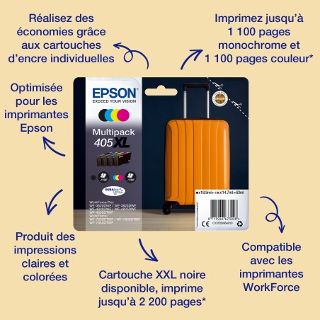 Epson Encre DURABrite Ultra multipack 4 couleurs Valise 405 | JDB-Info