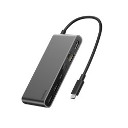 BELKIN Connect 8-in-1 USB-C Hub with Dual USB-C Ports - Silver