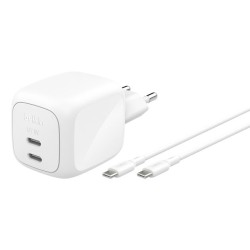 BELKIN BoostCharge 67W Dual USB-C PD Wall Charger with PPS WHT with 2m USB-C-C Cable