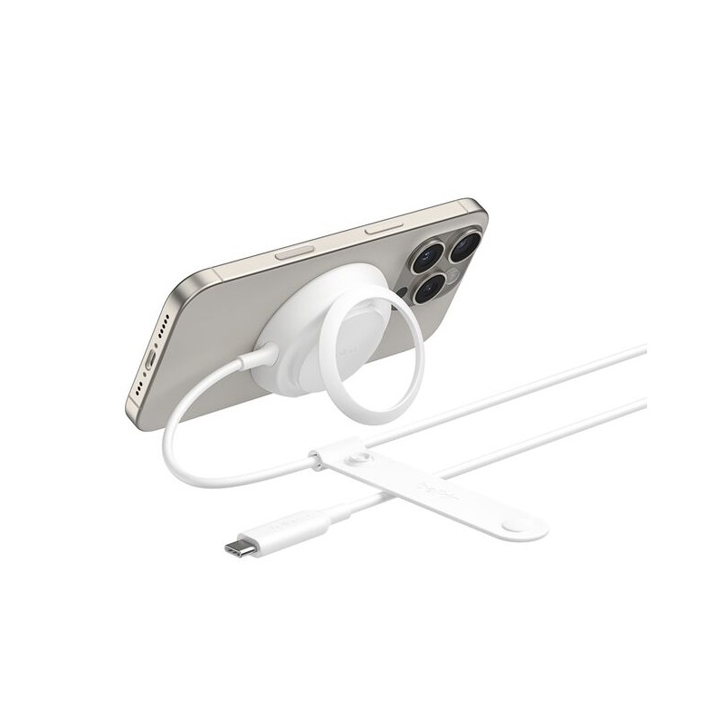 BELKIN UltraCharge 25w Qi2 Pad with kickstand White Non PSU