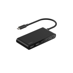 BELKIN Connect 5-in-1 USB-C Hub with Dual USB-C Ports - Black