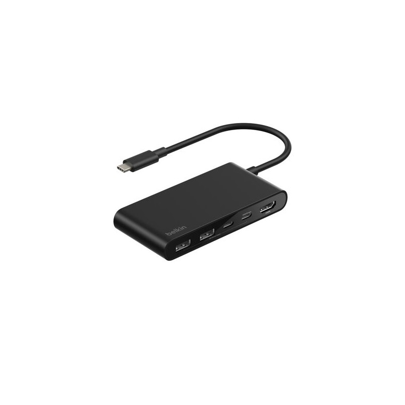 BELKIN Connect 5-in-1 USB-C Hub with Dual USB-C Ports - Black