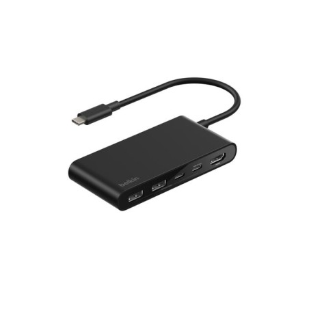 BELKIN Connect 5-in-1 USB-C Hub with Dual USB-C Ports - Black