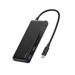 BELKIN Connect 7-in-1 USB-C Hub with Dual USB-C Ports - Black