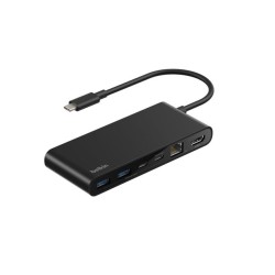 BELKIN Connect 8-in-1 USB-C Hub with Dual USB-C Ports - Black