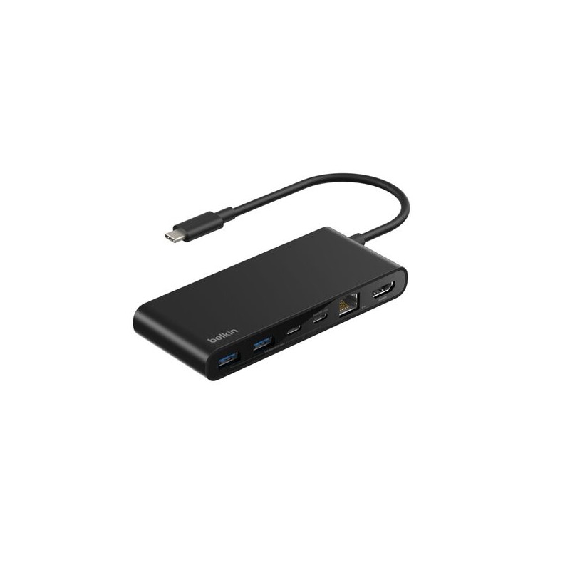 BELKIN Connect 8-in-1 USB-C Hub with Dual USB-C Ports - Black