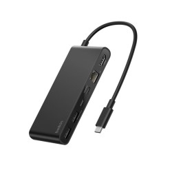 BELKIN Connect 8-in-1 USB-C Hub with Dual USB-C Ports - Black