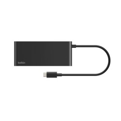 BELKIN Connect 8-in-1 USB-C Hub with Dual USB-C Ports - Black