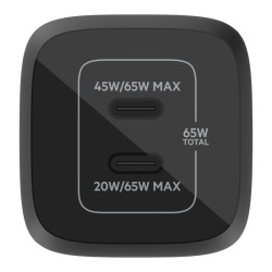 BELKIN 65W PD PPS Dual USB-C GaN Charger Black Universal