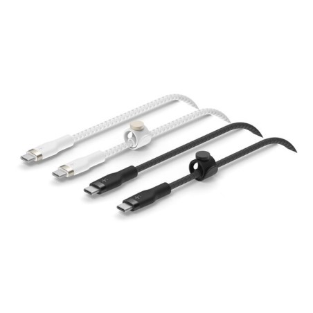 BELKIN USB-C to USB-C Braided Silicone White Black Mix 1m Twin Pack