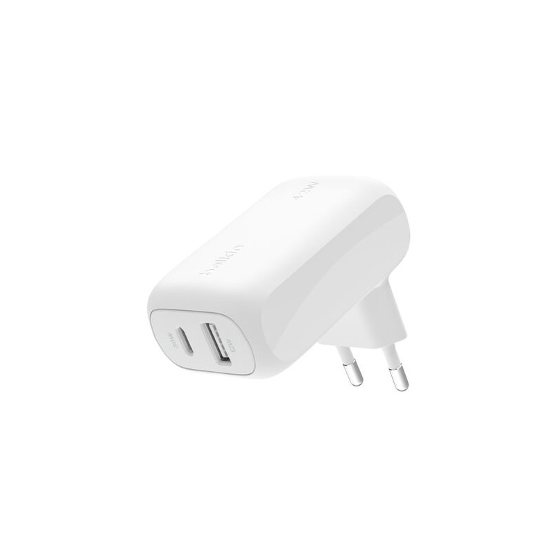 BELKIN Boost Charge 42w - 30w USB-C PD PPS + 12w USB-A Dual Wall Charger White
