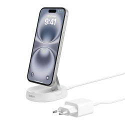 BELKIN Boost Charge Pro Convertible Qi2 15w Magnetic Charging Stand w/ PSU White