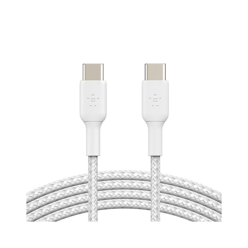 BELKIN BOOST CHARGE USB-C to USB-C Cable Braided 2m White