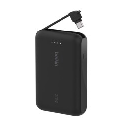BELKIN 10k PD20w Integrated USB-C Cable Power Bank Black