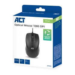 ACT Souris optique filaire pleine taille 1000 DPI, clic sil | JDB-Info