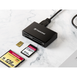 TRANSCEND All-in-1 Multi Memory Card Reader USB 3.0/3.1 Gen 1 Black