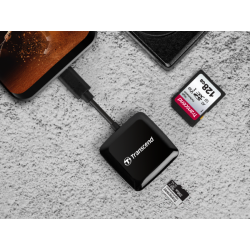 TRANSCEND RDC3 Cardreader SD/microSD USB-C 3.2 gen1 Black