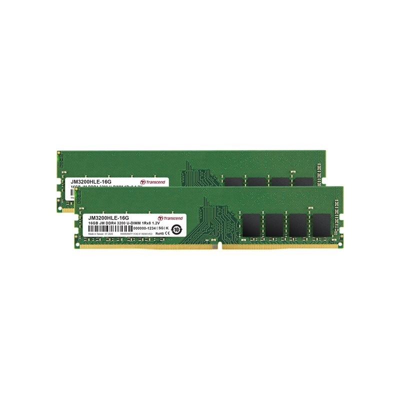 TRANSCEND JetRam 32Go KIT DDR4 3200Mhz U-DIMM 1Rx8 2Gx8 CL22 1.2V