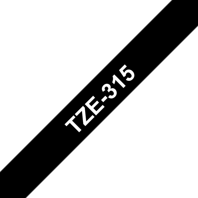 Brother TZE315 ruban d'étiquette Blanc sur noir TZe | JDB-Info