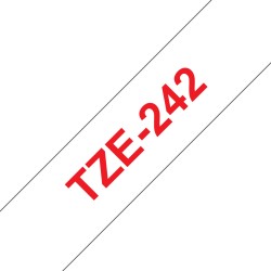 Brother TZE-242 ruban d'étiquette Rouge sur blanc | JDB-Info