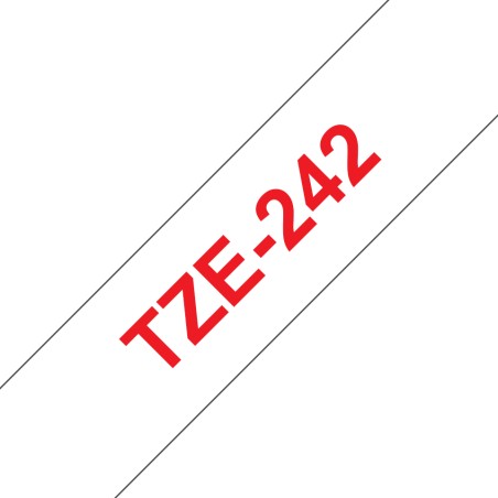 Brother TZE-242 ruban d'étiquette Rouge sur blanc | JDB-Info