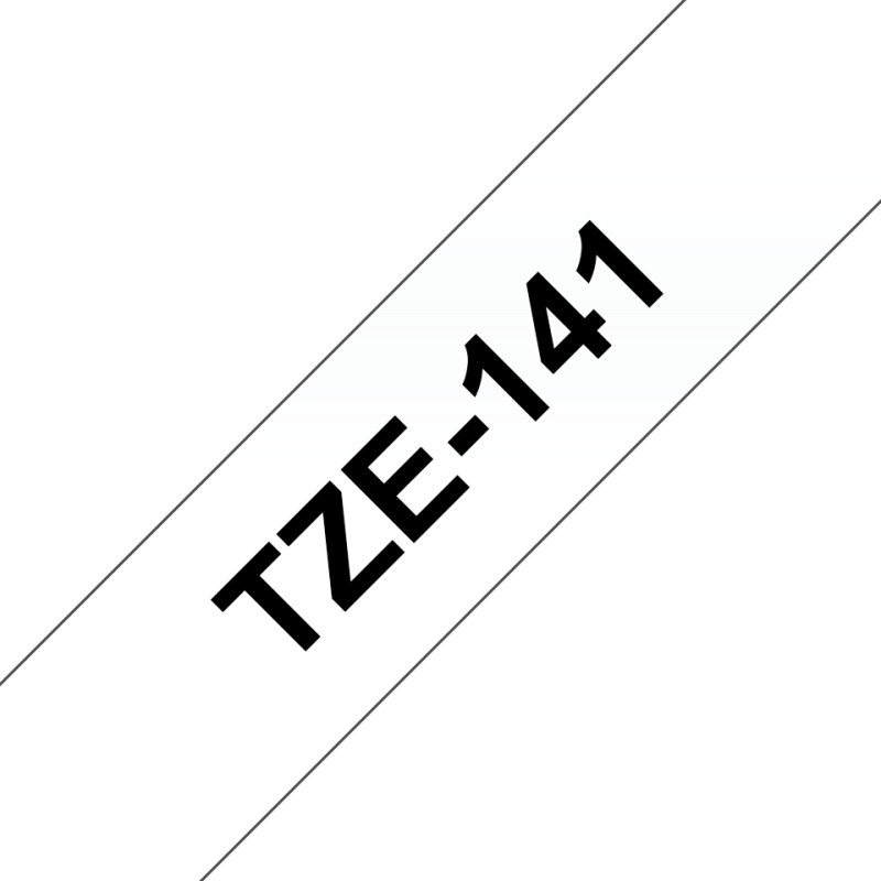 Brother TZE-141 ruban d'étiquette Noir sur transparent | JDB-Info