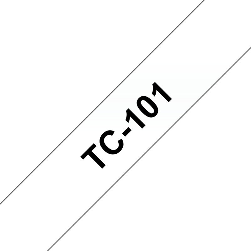 Brother TC-101 ruban d'étiquette Noir sur transparent | JDB-Info