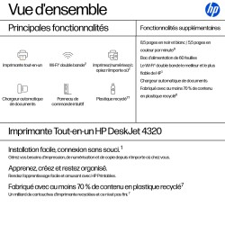 HP DeskJet 4320 Sans fil All-in-One Couleur Imprimante, Ins | JDB-Info