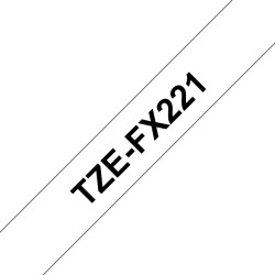 Brother TZE-FX221 ruban d'étiquette Noir sur blanc | JDB-Info
