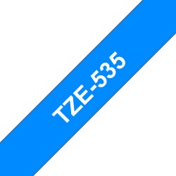 Brother TZE-535 ruban d'étiquette Blanc sur bleu | JDB-Info