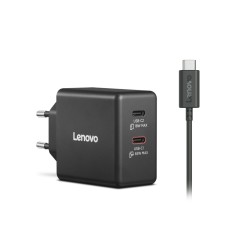 Lenovo Dual USB-C 65W GaN Charger Universel Noir Secteur In | JDB-Info