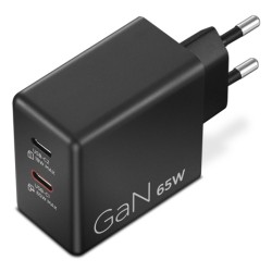 Lenovo Dual USB-C 65W GaN Charger Universel Noir Secteur In | JDB-Info