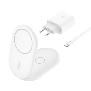 BELKIN BOOSTCHARGE Qi2 15w Magnetic 2in1 Stand White