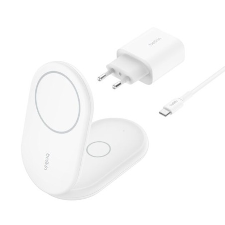 BELKIN BOOSTCHARGE Qi2 15w Magnetic 2in1 Stand White