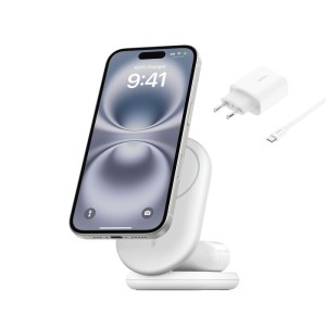BELKIN BOOSTCHARGE Qi2 15w Magnetic 2in1 Stand White