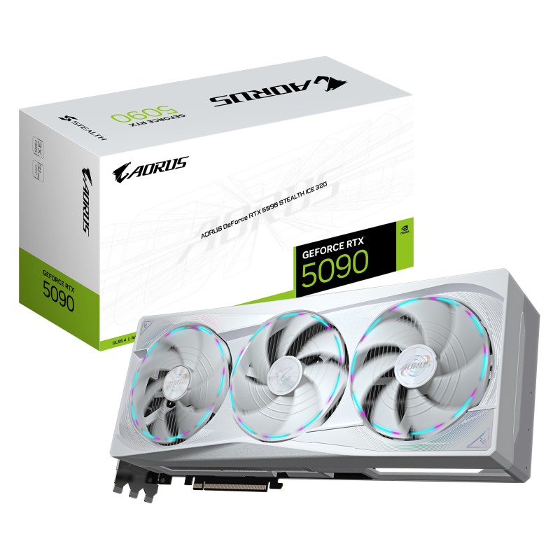 GIGABYTE AORUS GeForce RTX 5090 STEALTH ICE 32G Carte Graph | JDB-Info
