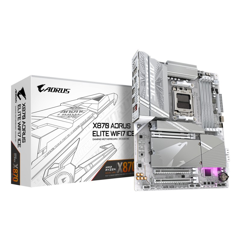 GIGABYTE X870 AORUS ELITE WIFI7 ICE AMD X870 Emplacement AM | JDB-Info