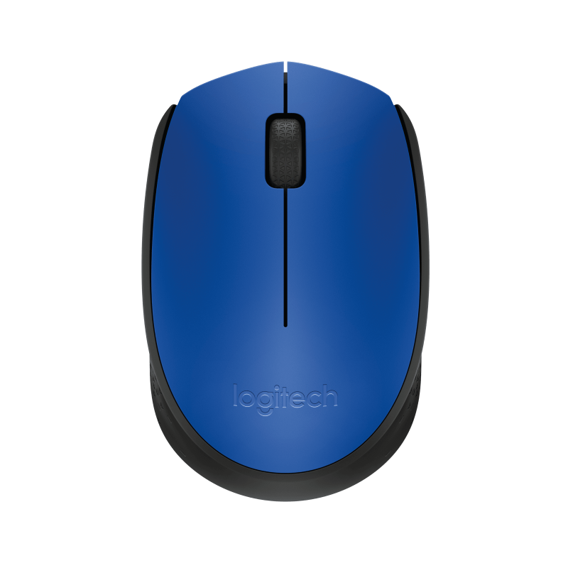 LOGITECH M171 Mouse right and left-handed wireless 2.4 GHz USB wireless receiver black blue