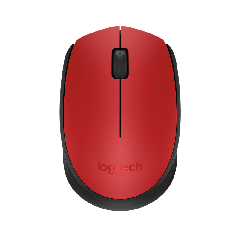LOGITECH M171 Mouse wireless 2.4 GHz USB wireless receiver black red
