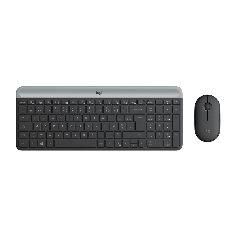 LOGITECH Slim Wireless Keyboard and Mouse Combo MK470 - GRAPHITE - FRA - CENTRAL