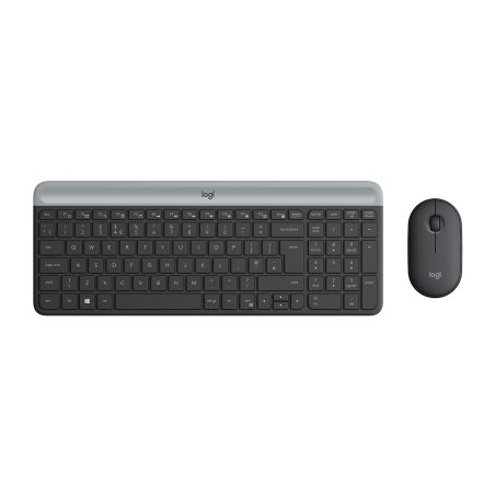 LOGITECH Slim Wireless Keyboard and Mouse Combo MK470 - GRAPHITE - UK - INTNL